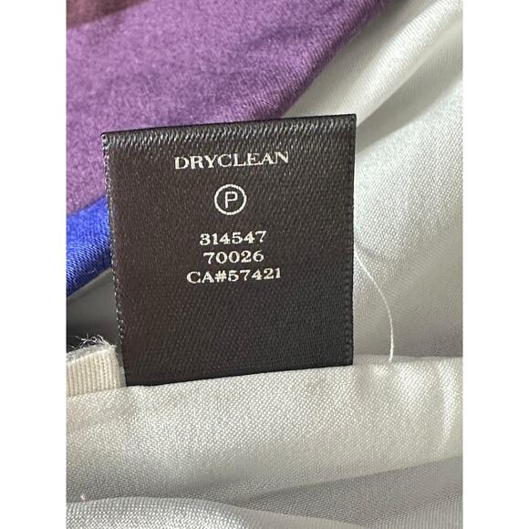 Ann Taylor Skirt Womens 6 Pencil Straight Purple Blue Stripe Stretch Office Work - Picture 5 of 6